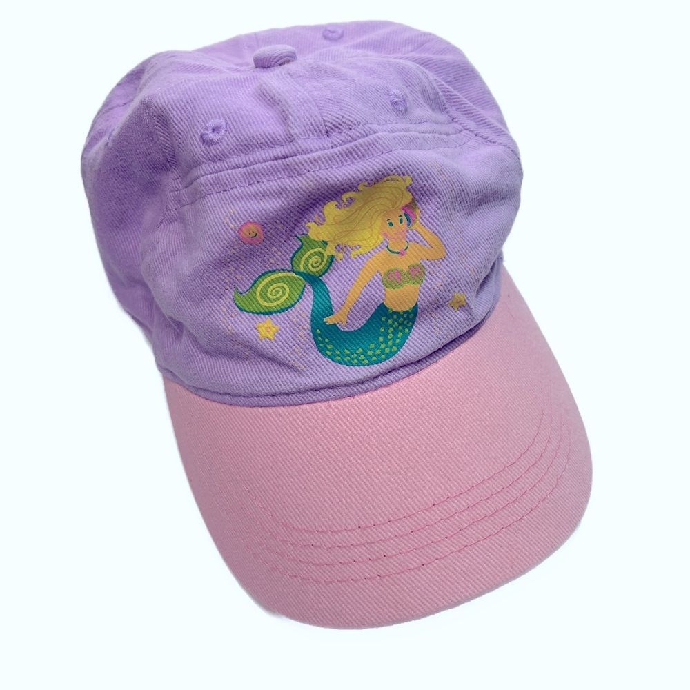 Backyard and Beyond Mermaid Ball Cap Hat, Purple Pink One Size Little Girl
